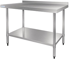  Vogue Stainless Steel Table with Upstand 600mm 