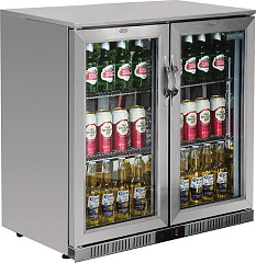  Polar G-Series Back Bar Cooler with Hinged Doors Stainless Steel 208Ltr 