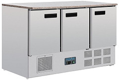  Polar G-Series 3 Door Counter Fridge with Granite Work Top 368Ltr 
