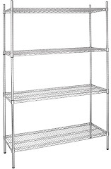  Vogue 4 Tier Wire Shelving Kit 1220x457mm 