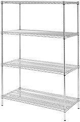  Vogue 4 Tier Wire Shelving Kit 1220x610mm 