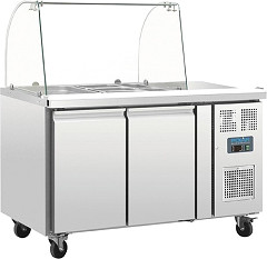  Polar U-Series Double Door Refrigerated Gastronorm Saladette Counter 