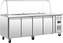  Polar U-Series Four Door Refrigerated Gastronorm Saladette Counter 