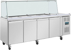  Polar U-Series GN Saladette Counter with Square Sneeze Guard 4 Door 