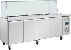  Polar U-Series GN Saladette Counter with Square Sneeze Guard 4 Door 