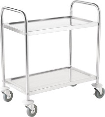  Vogue Stainless Steel 2 Tier Clearing Trolley Small 