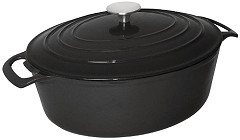  Vogue Black Oval Casserole Dish 6Ltr 