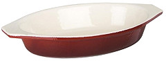 Vogue Red Oval Cast Iron Gratin Dish 650ml 