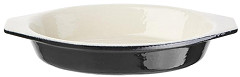  Vogue Black Cast Iron Oval Gratin Dish 650ml 