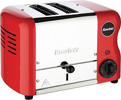  Rowlett Esprit 2 Slot Toaster Traffic Red w/2 Additional Elements & Sandwich Cage 