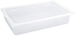  Vogue Polypropylene 1/1 Gastronorm Container with Lid 100mm (Pack of 2) 