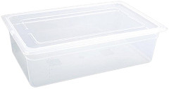  Vogue Polypropylene 1/1 Gastronorm Container with Lid 150mm (Pack of 2) 