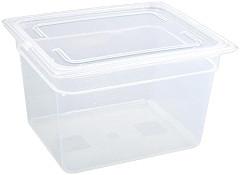  Vogue Polypropylene 1/2 Gastronorm Container with Lid 200mm (Pack of 4) 