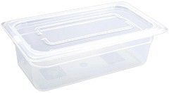  Vogue Polypropylene 1/3 Gastronorm Container with Lid 100mm (Pack of 4) 