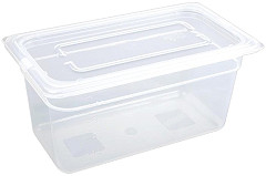  Vogue Polypropylene 1/3 Gastronorm Container with Lid 150mm (Pack of 4) 