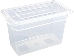  Vogue Polypropylene 1/3 Gastronorm Container with Lid 200mm (Pack of 4) 