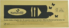  Gastronoble eGreen Individually Wrapped 3-in-1 Wooden Cutlery Set (Pack of 250) 