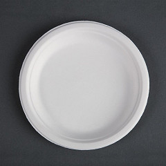  Fiesta Green Compostable Bagasse Plates Round 179mm (Pack of 50) 