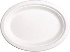 Fiesta Green Compostable Bagasse Oval Plates 198mm (Pack of 50) 
