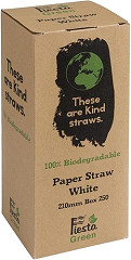  Fiesta Green Compostable Paper Straws White (Pack of 250) 