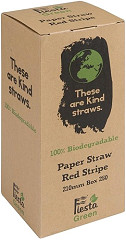  Fiesta Green Compostable Paper Straws Red Stripes (Pack of 250) 