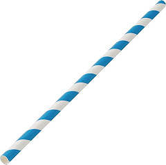  Utopia Biodegradable Paper Straws Blue Stripes (Pack of 250) 