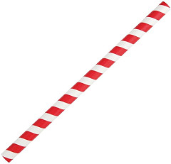  Fiesta Green Compostable Paper Smoothie Straws Red Stripes (Pack of 250) 