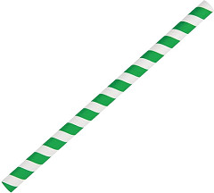  Fiesta Green Compostable Paper Smoothie Straws Green Stripes (Pack of 250) 
