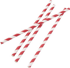  Fiesta Compostable Individually Wrapped Paper Straws Red Stripes (Pack of 250) 