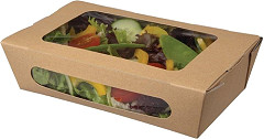  Colpac Recyclable Kraft Tuck-Top Salad Boxes With Window 1000ml / 35oz (Pack of 200) 