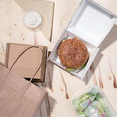  Fiesta Green Compostable Kraft Burger Boxes Small 105mm (Pack of 200) 