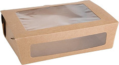  Fiesta Compostable Salad Boxes with PLA Windows 1600ml (Pack of 200) 