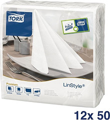  Tork Linstyle Dinner Napkin White 400mm (Pack of 600) 