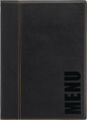  Securit Contemporary Menu Cover Black A4 