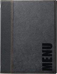  Securit Contemporary Menu Cover Black A5 