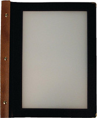  Securit Wood Spine American Style Menu Cover A4 Black 