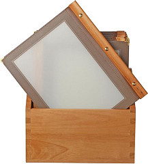  Securit Wood Spine American Style Menu Covers and Storage Box A4 Brown 