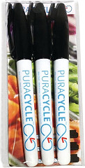  PuraCycle Non-Toxic Marker Pens Black 3 Pack 