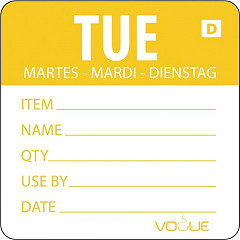  Vogue Dissolvable Day of the Week Labels Tuesday (Pack of 250) 