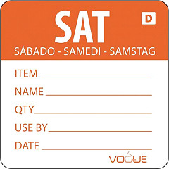  Vogue Dissolvable Day of the Week Labels Saturday (Pack of 250) 