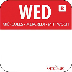  Vogue Removable Colour Coded Food Labels Wednesday (Pack of 1000) 