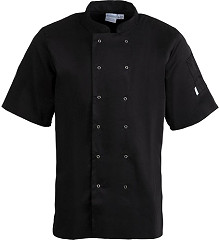  Whites Vegas Unisex Chefs Jacket Short Sleeve Black 3XL 