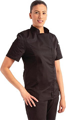  Chef Works Womens Springfield Zip Chefs Jacket Black 