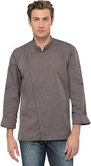  Chef Works Hartford Lightweight L/S Zipper Coat Graphite 