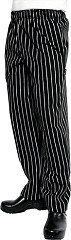  Chef Works Designer Baggy Pant Black and White Striped 
