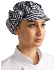  Whites Peaked Unisex Hat Blue and White Check 