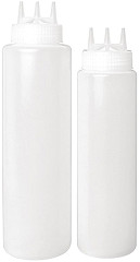  Vogue Clear 3 Nozzle Squeeze Bottle 24oz 