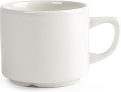  Churchill Plain Whiteware Stacking Maple Tea Cups 199ml (Pack of 24) 