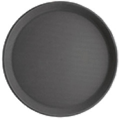  Kristallon Polypropylene Round Non-Slip Tray Black 280mm 