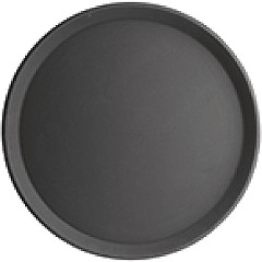  Kristallon Polypropylene Round Non-Slip Tray Black 406mm 